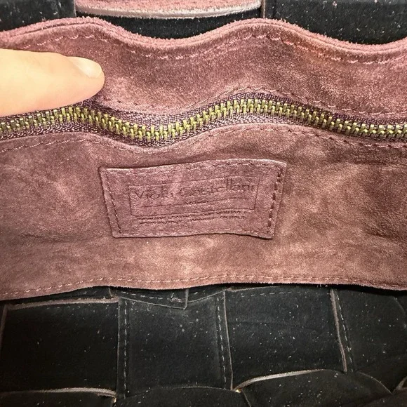 Purple Genuine Suede Leather Crossbody Bag - Made In Italy - Picture 5 of 10